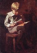 Thomas Pollock Anshutz Boy Reading: Ned Anshutz Spain oil painting artist